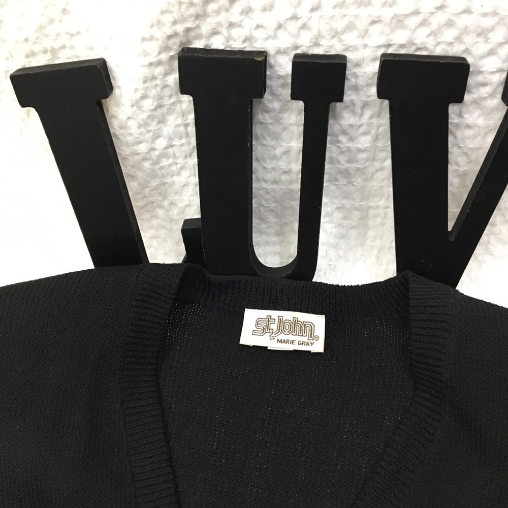 ST. JOHN Evening Crop Top Rainbow Flat Sequins Sz 2 - Picture 9 of 11